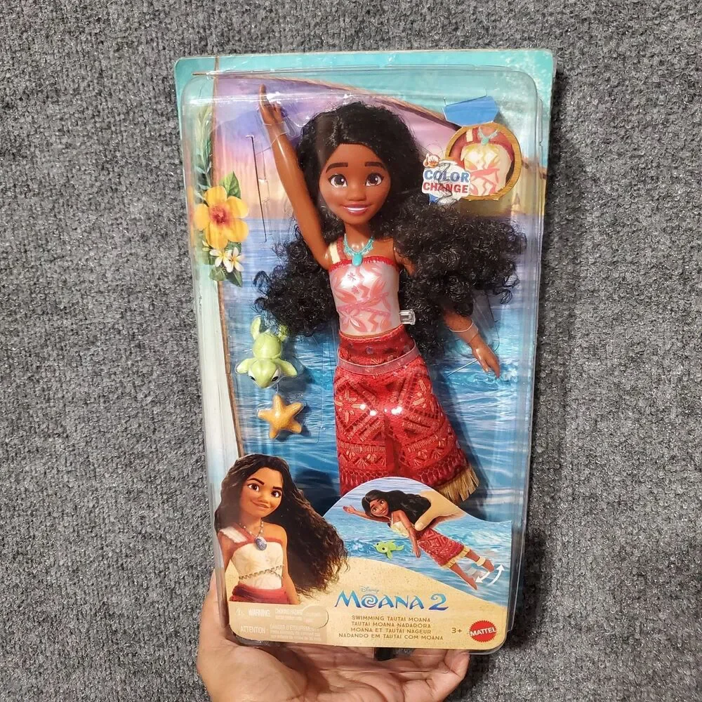 Mattel - Disney Moana 2 Swimming Tautai Moana Doll Color Change New Toy Doll